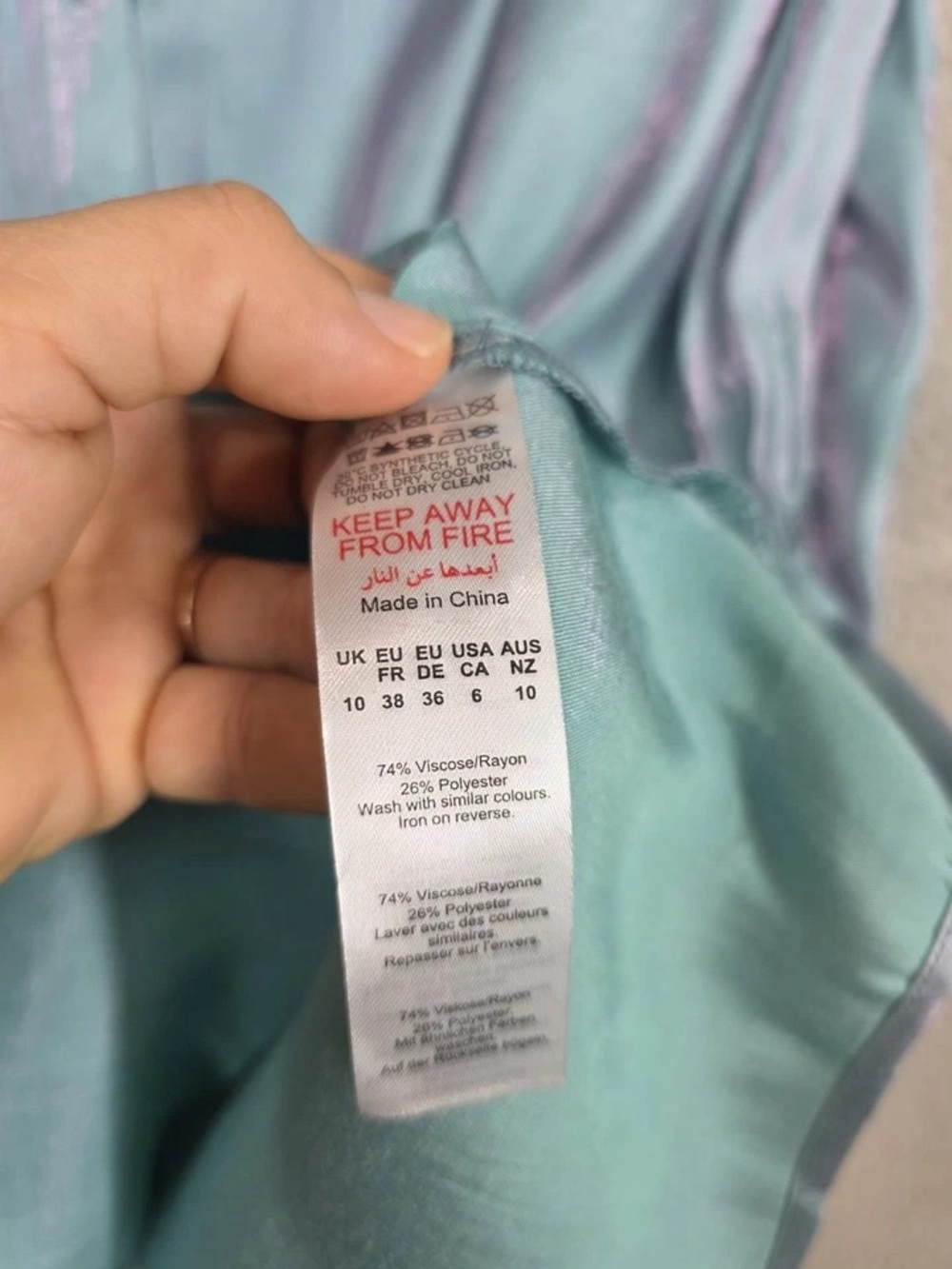 Boohoo Aqua Button-Front Midi Dress with Lavender Sheen - Picture 6 of 8